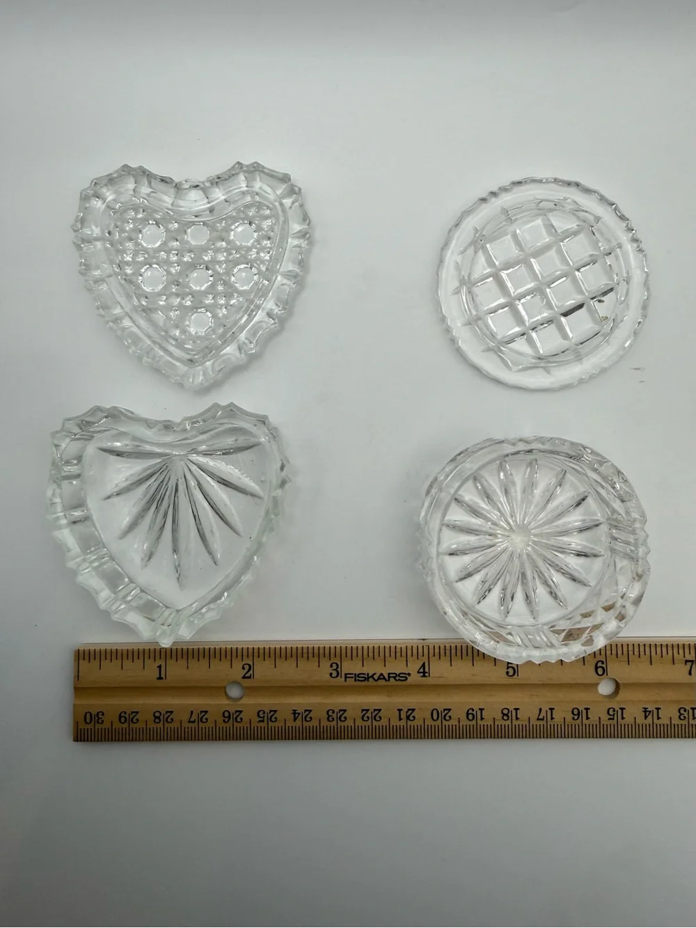 Source Unknown Clear Cut-Glass Decorative Vases